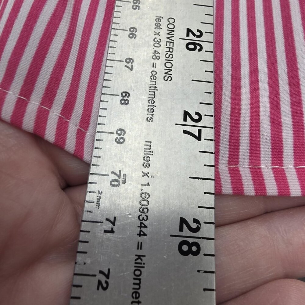 Notations Shirt Womens 2X Pink White Stripe Button Front Roll Tab Sleeves Blouse - Picture 10 of 10